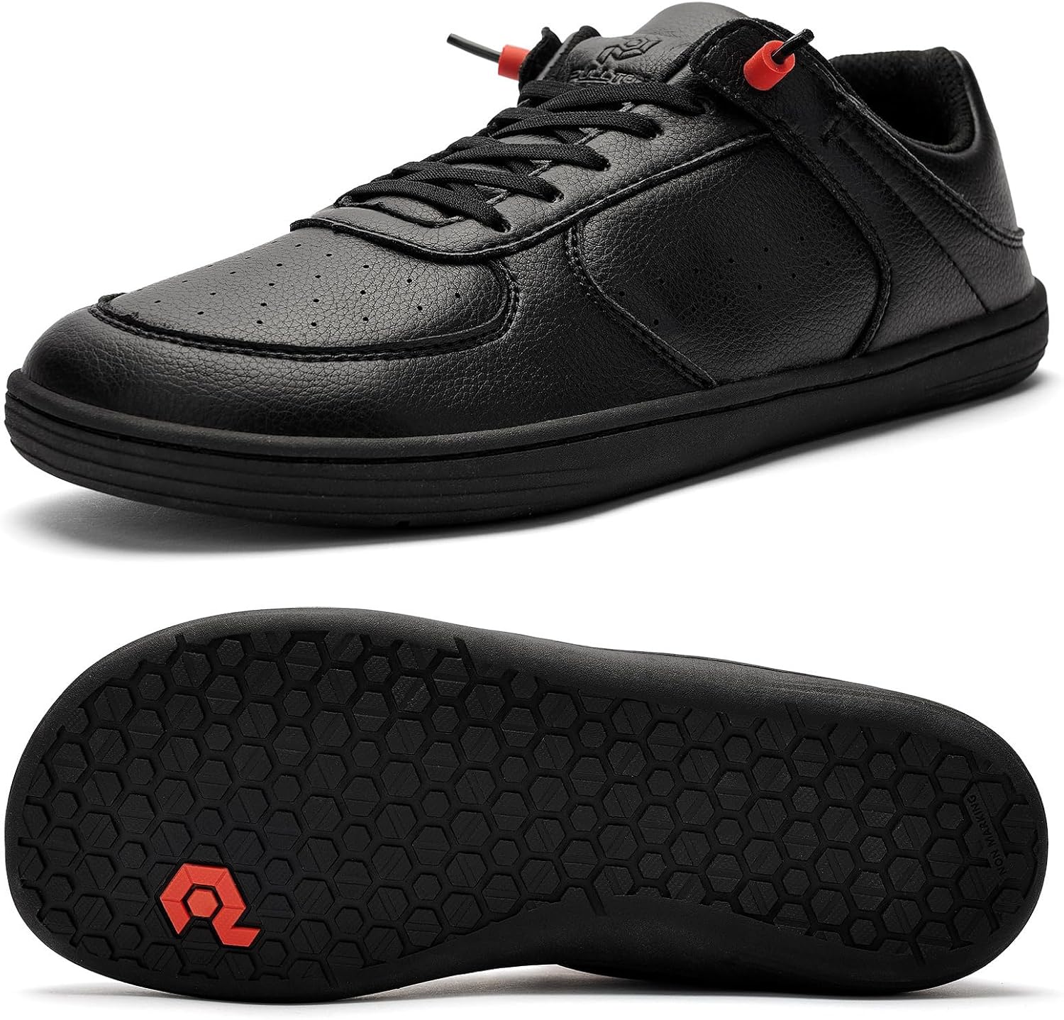 

Мужские туфли Pulltop Barefoot с широкой носовой частью - минималистичные туфли-босоножки, кроссовки без каблука, слайпы для ходьбы, противоскользящие, черный