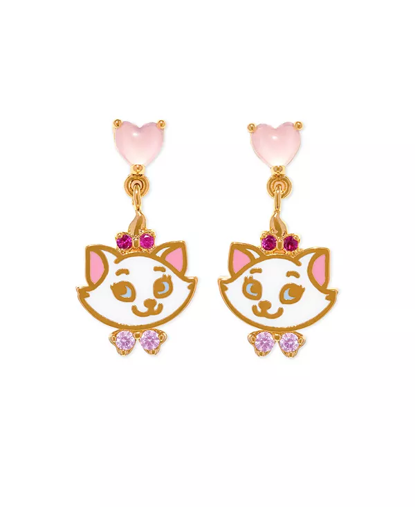 

Серьги-Подвески Мари из серии «Аристокоты Диснея» с кристальной эмалью Girls Crew, gold