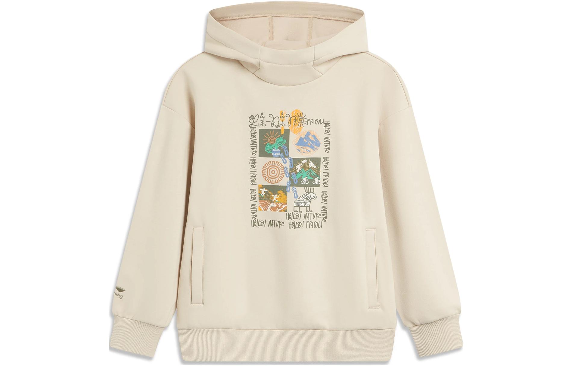 Свитшот Sports Life Collection Oat детский LINING, серовато-бежевый серый — фото 3
