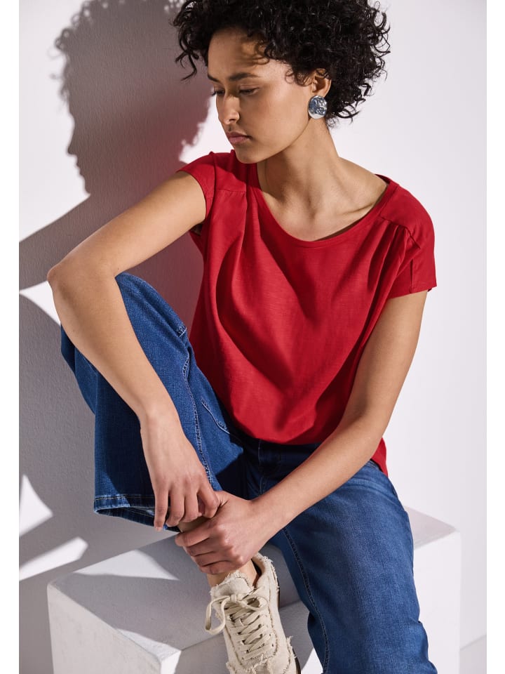 

Футболка Street One, цвет shirt mit raffung' rot