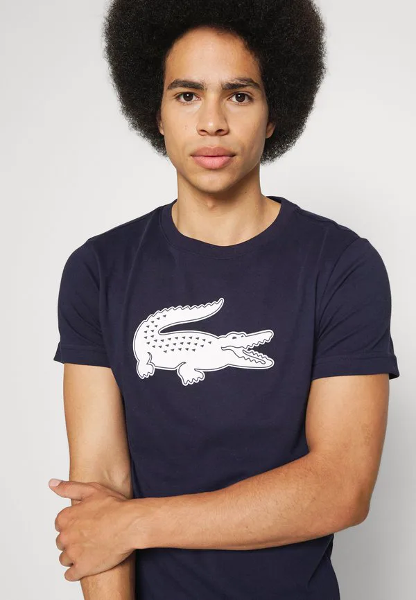 Спортивная футболка Lacoste Sport с логотипом, синий/белый — фото 4