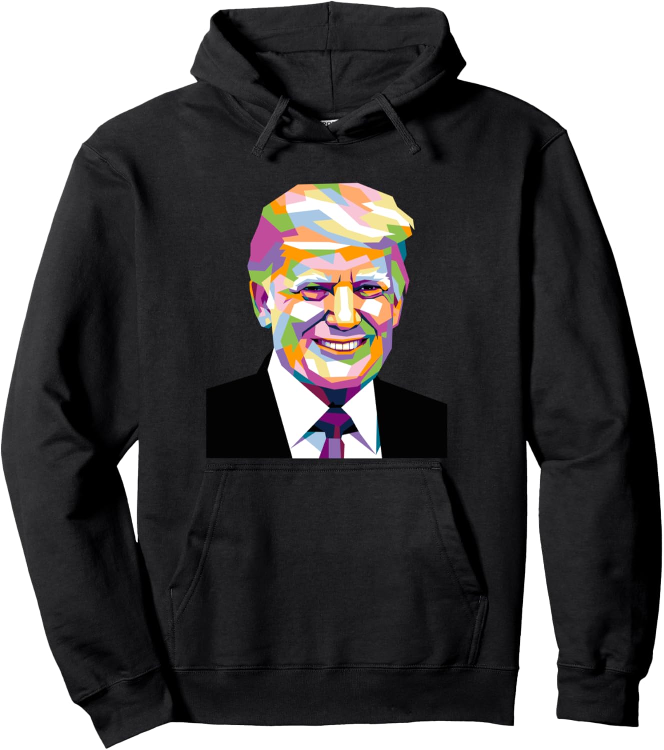 

Красочная толстовка в стиле поп-арт с портретом Трампа Vibrant Political Portrait Art Fan, черный