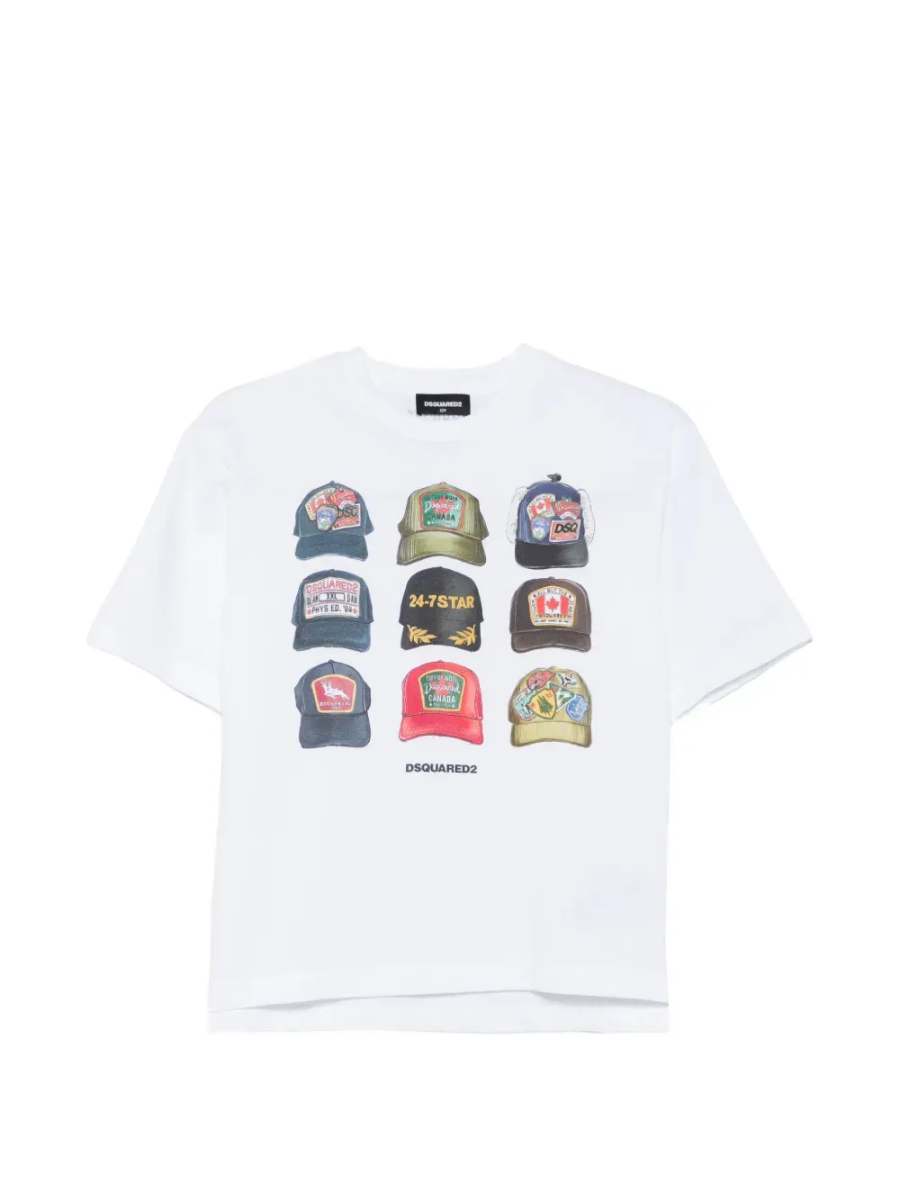 Футболка с принтом в виде головных уборов Dsquared2 Kids, белый