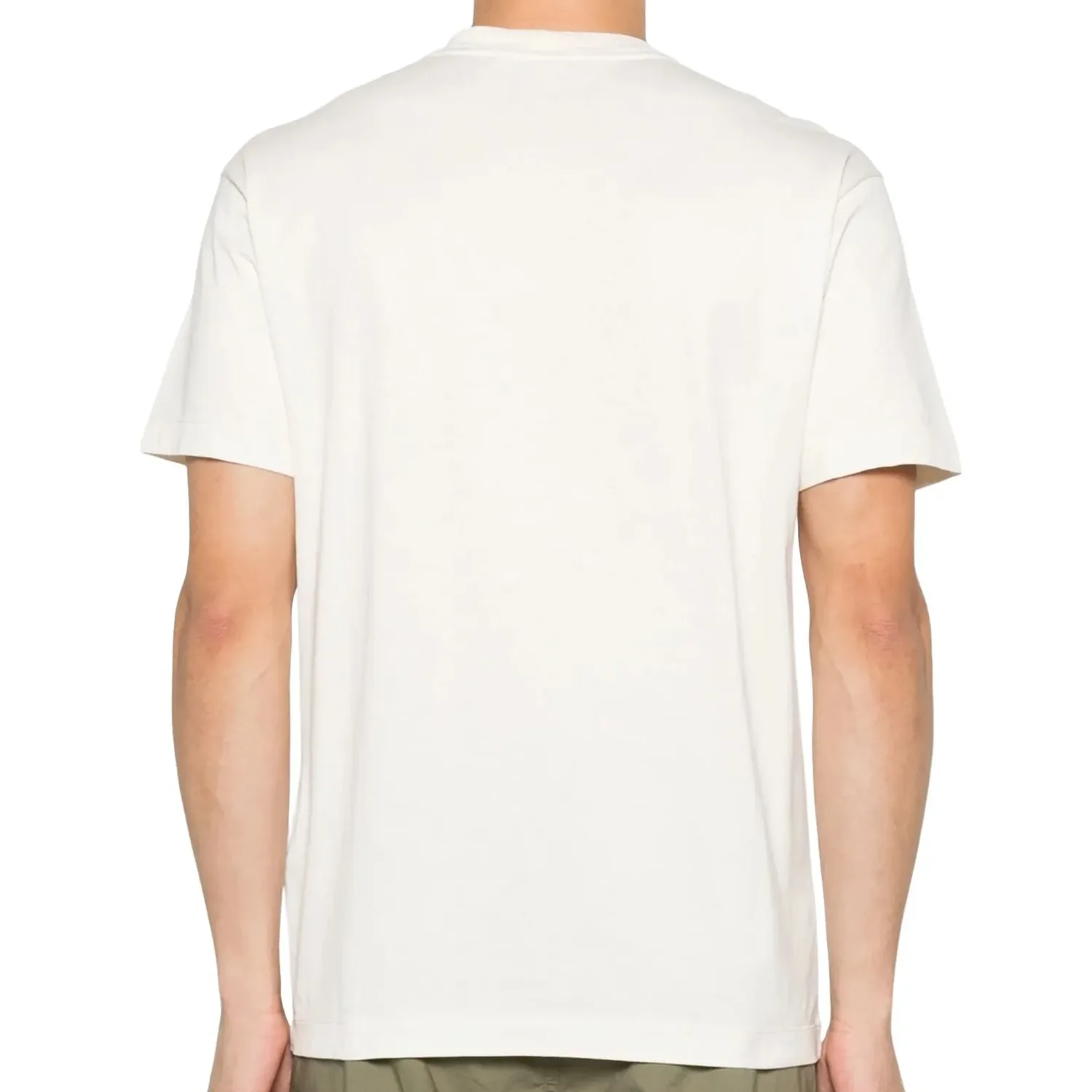 Футболка STONE ISLAND 2100027 60/2 Slim-Fit с нашивкой в виде компаса, цвет «слоновая кость», белый — фото 3