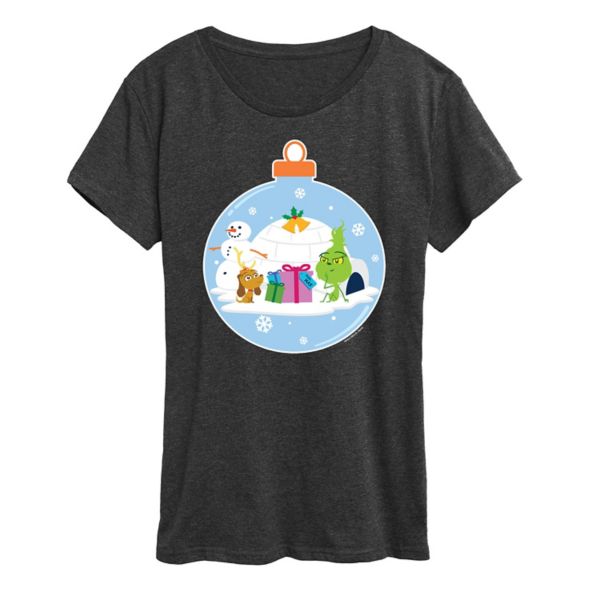 

Женская футболка с принтом "Домик Гринча" Dr Seuss Little Grinch Licensed Character, серый