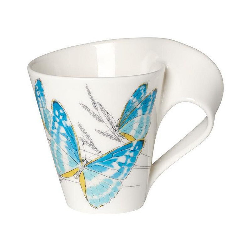 

New Wave Caffè Animals of the World - Кружка Morpho Cypris большая с ручкой в подарочной упаковке 0,30 л Villeroy & Boch, белый