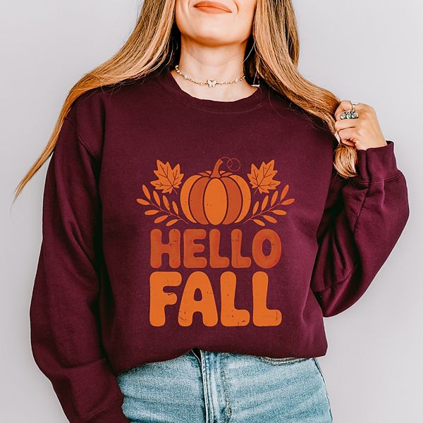 

Графический свитшот Hello fall pumpkin distressed Simply Sage Market, Maroon, Зеленый, Графический свитшот Hello fall pumpkin distressed Simply Sage Market, Maroon