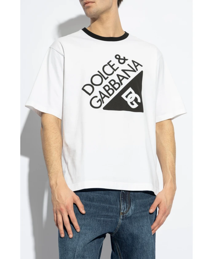 Футболка с напечатанным логотипом Dolce & Gabbana, белый — фото 3