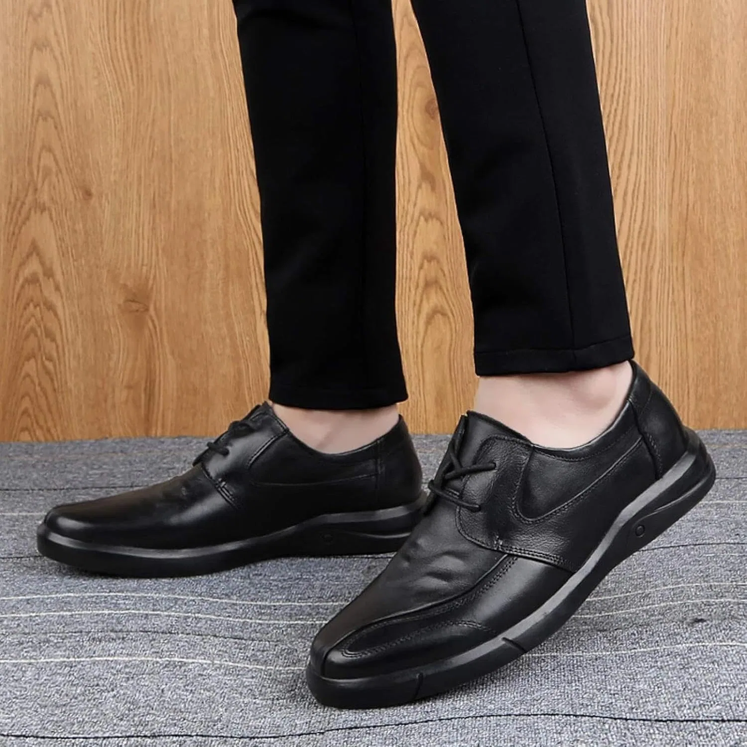Полуботинки мужские повседневные Penny Loafers, черный Sylaiwao — фото 2
