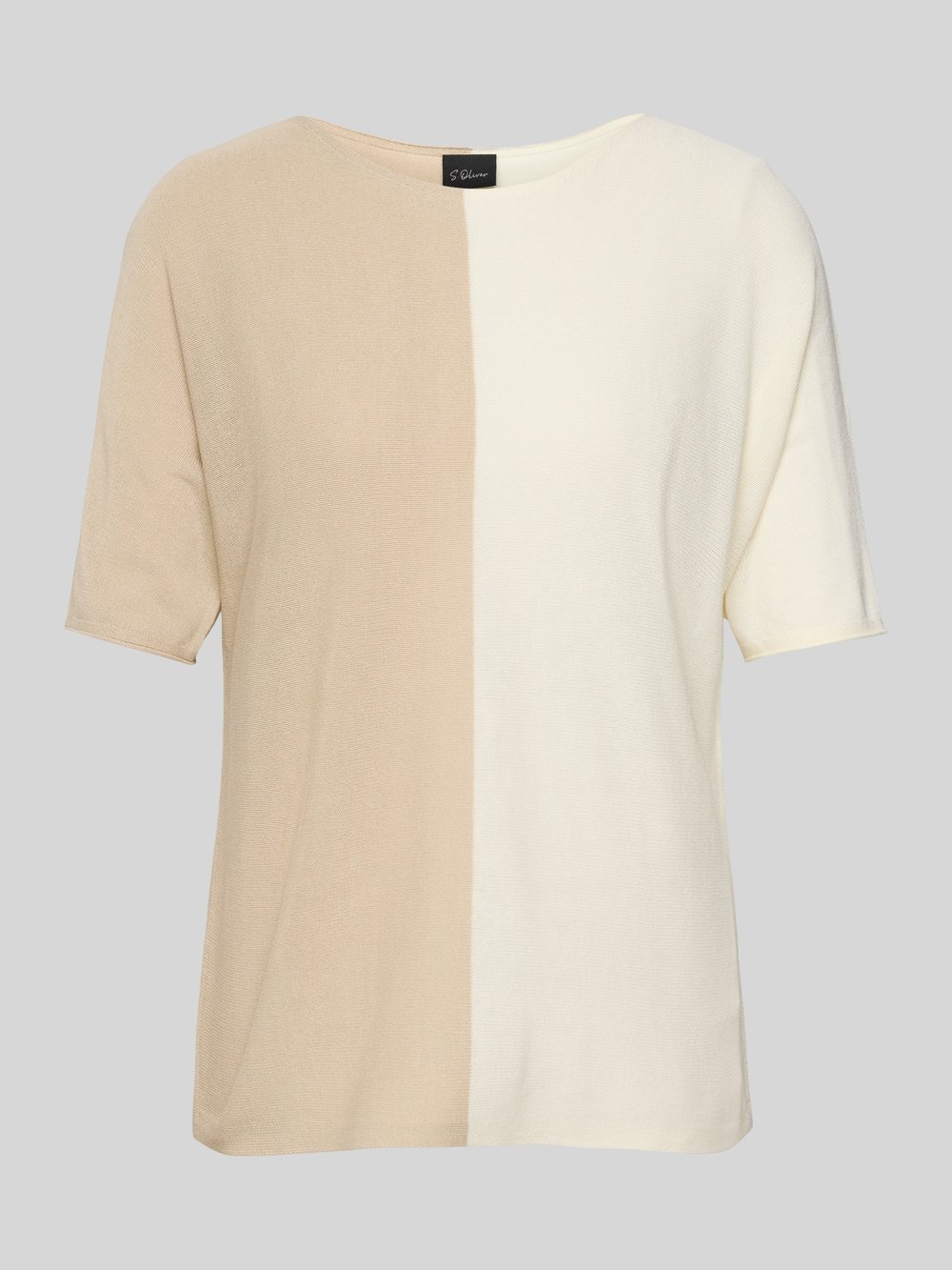 

Трикотажная рубашка свободного кроя из чистой вискозы s.Oliver BLACK LABEL, песочный