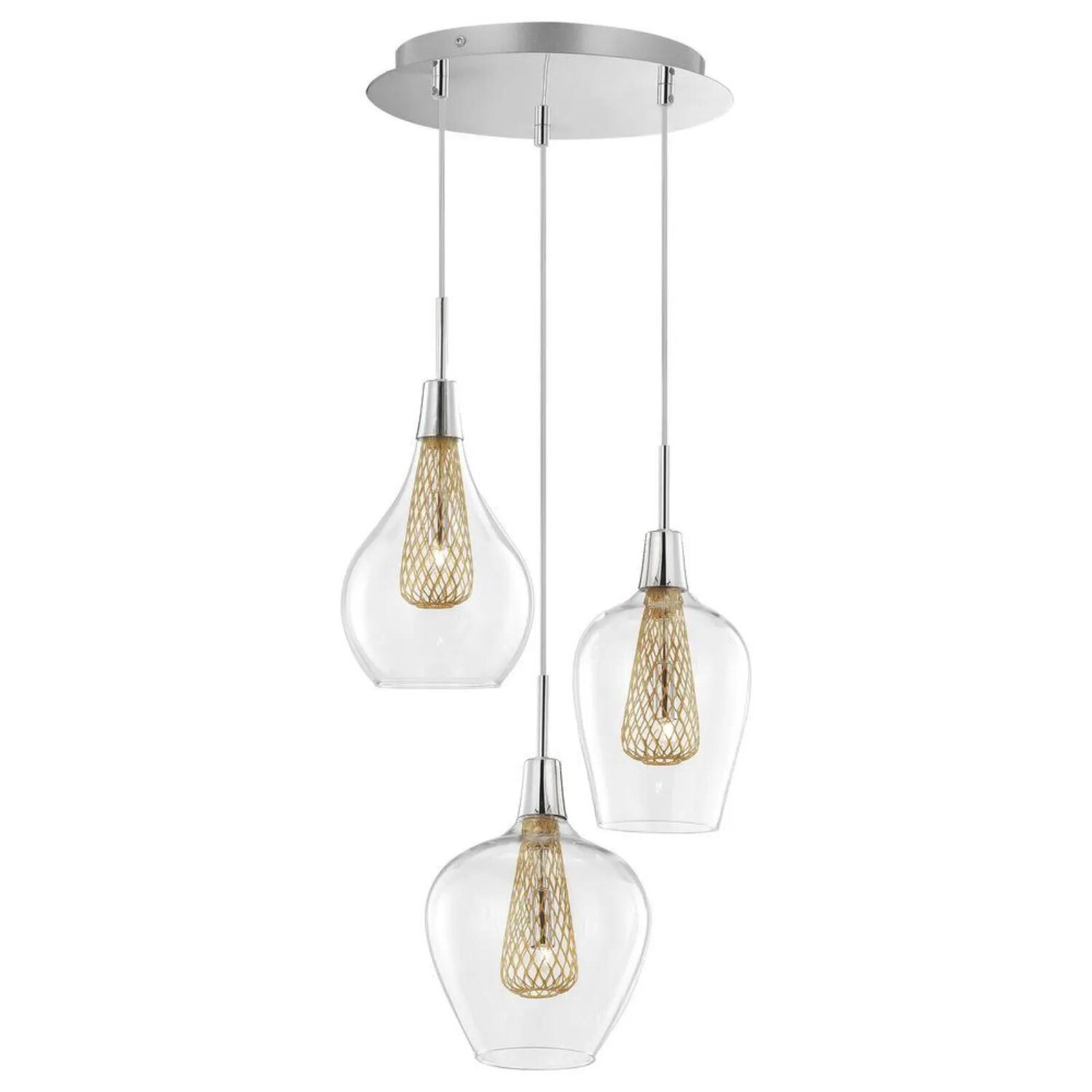 

Подвесная лампа click-licht, 15x15x120 см, прозрачный/золотой