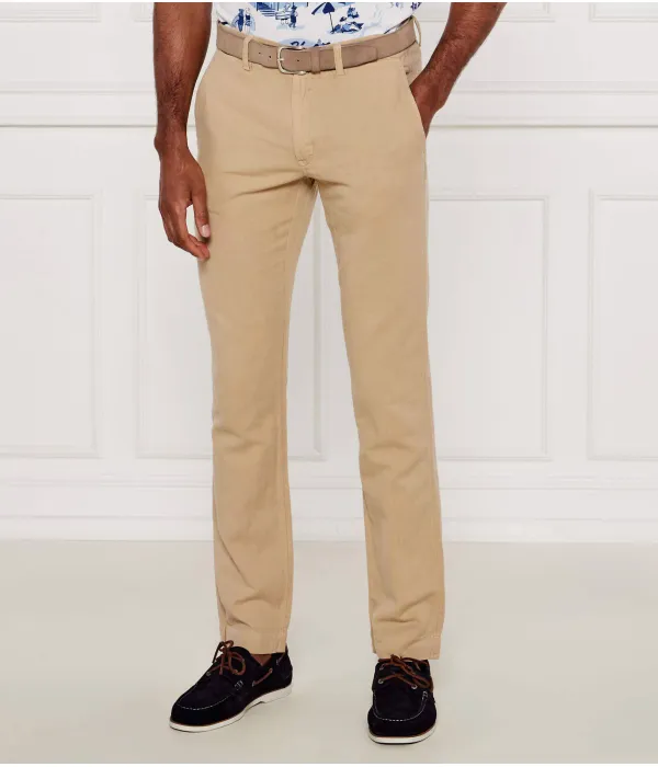 Льняные брюки Straight fit Polo Ralph Lauren, бежевый — фото 4