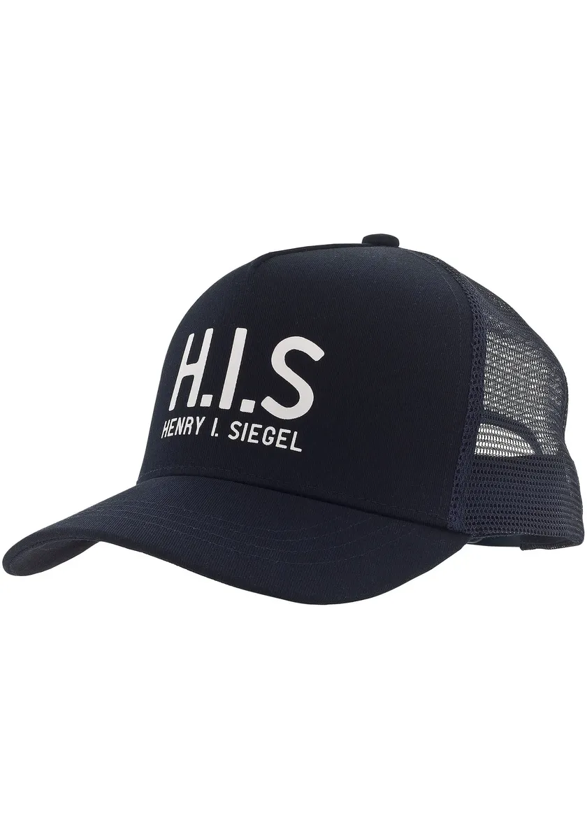 

Бейсболка H.I.S, сетчатая кепка с принтом H.I.S, цвет морской волны