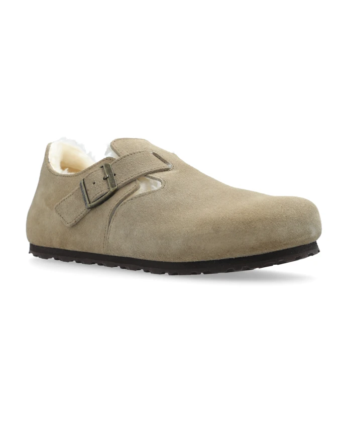Туфли Birkenstock London Shearling Suede Leather, серый — фото 4
