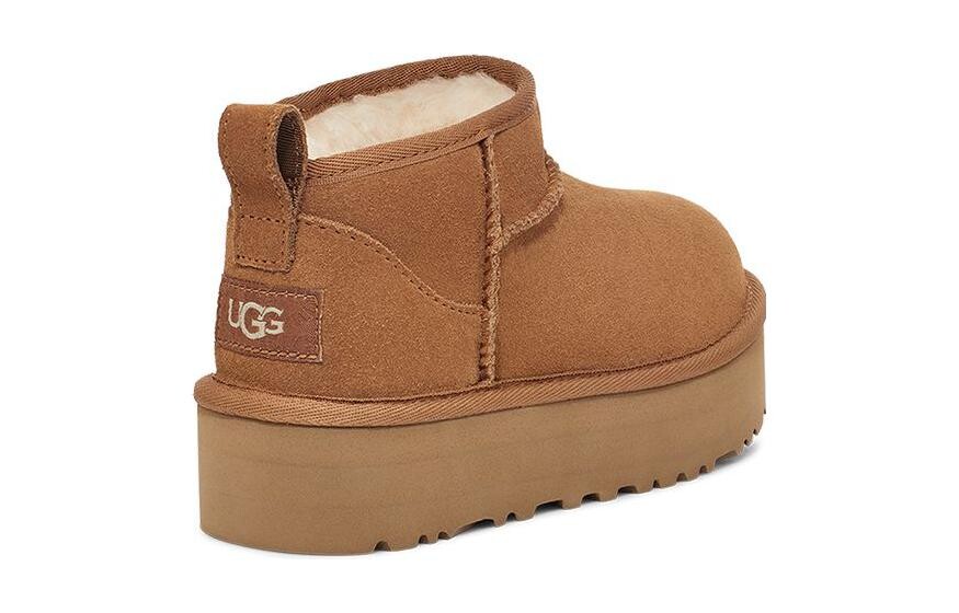Классические ультра мини-сапожки на платформе Chestnut Kids Ugg, коричневый — фото 3