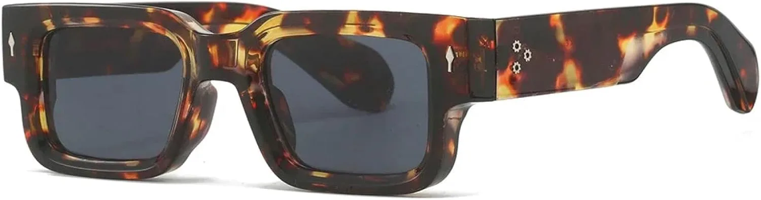 

Солнцезащитные очки с защитой от УФ-излучения UV400 | Rivet Punk | Для женщин и мужчин, для занятий спортом на открытом воздухе и вождения DSVIGF, Leopard Black