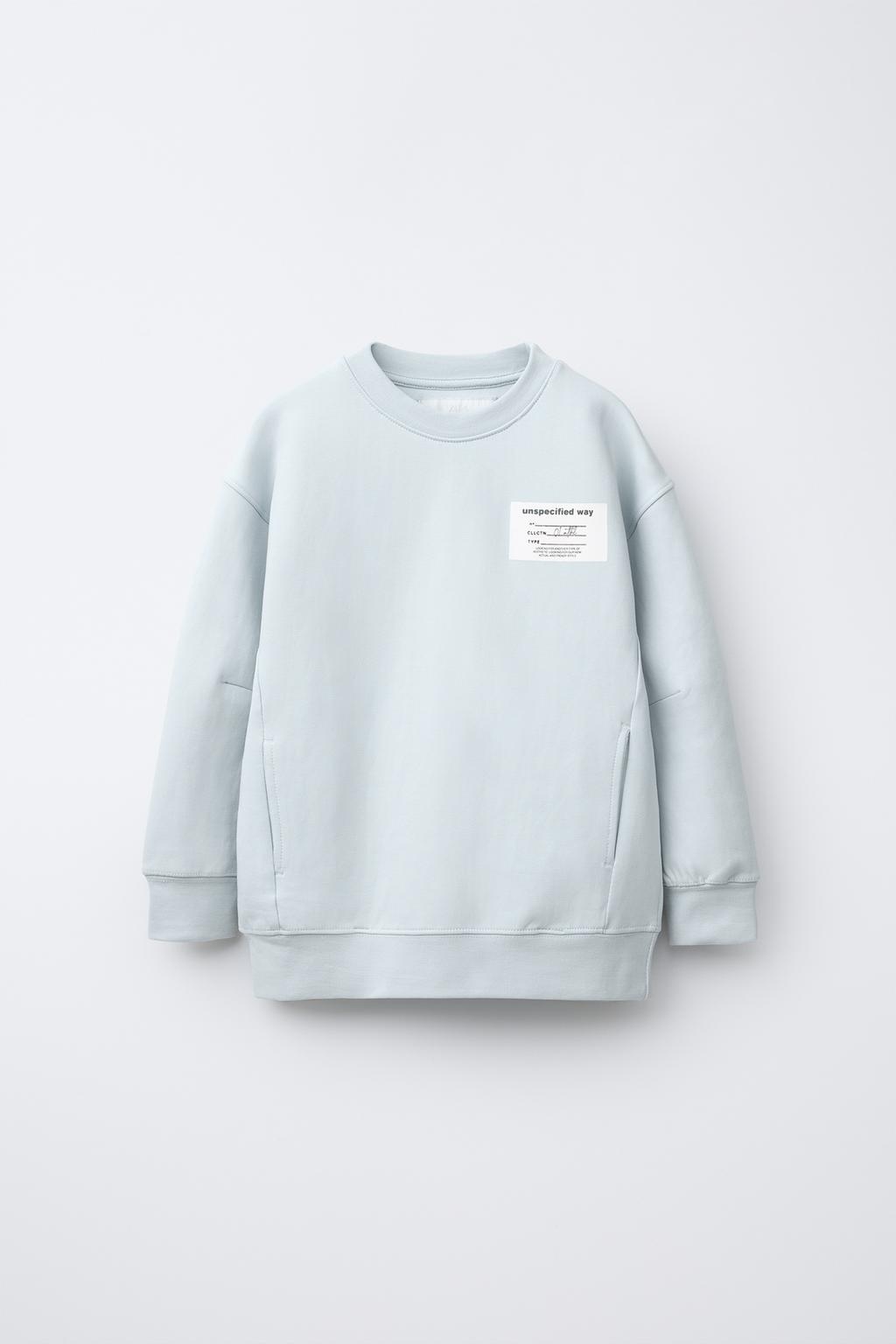

Спортивная толстовка с надписью ZARA, светло-синий