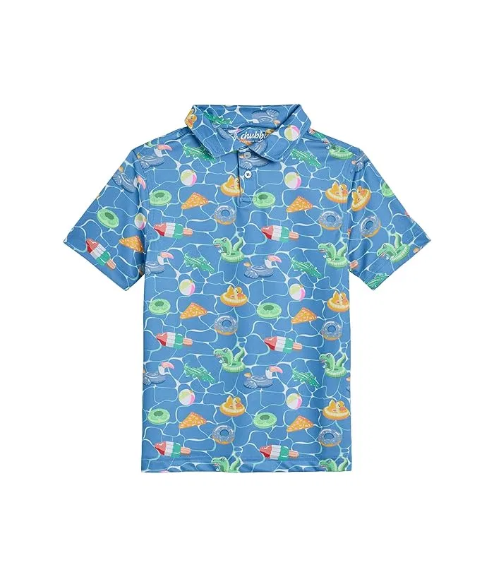 Поло Chubbies Kids The Cannonball Crew, Bright Blue/Pattern Base