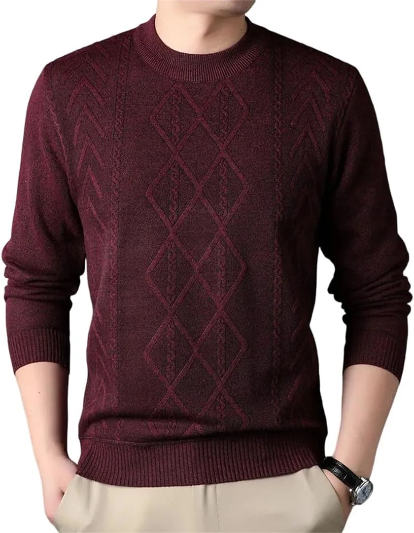 

Мужской повседневный вязаный пуловер сплошного цвета