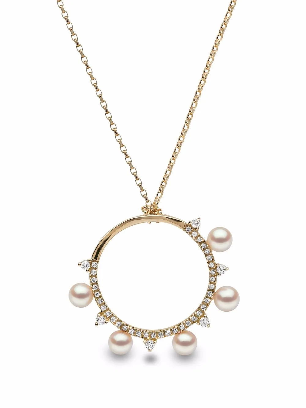 

Колье Sleek из желтого золота с жемчугом и бриллиантами Yoko London, золотой