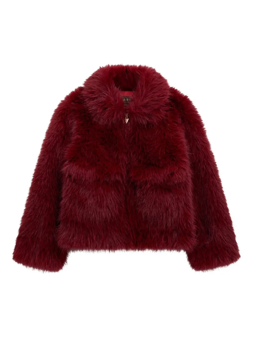 

Куртка из искусственного меха с вышитым логотипом Guess Kids, красный