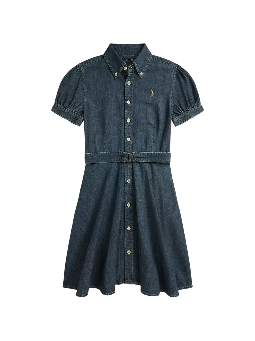 Платье с поясом POLO RALPH LAUREN KIDS, синий