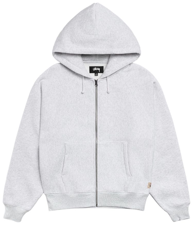 

Худи Stussy с рукавами реглан и застежкой-молнией, серый