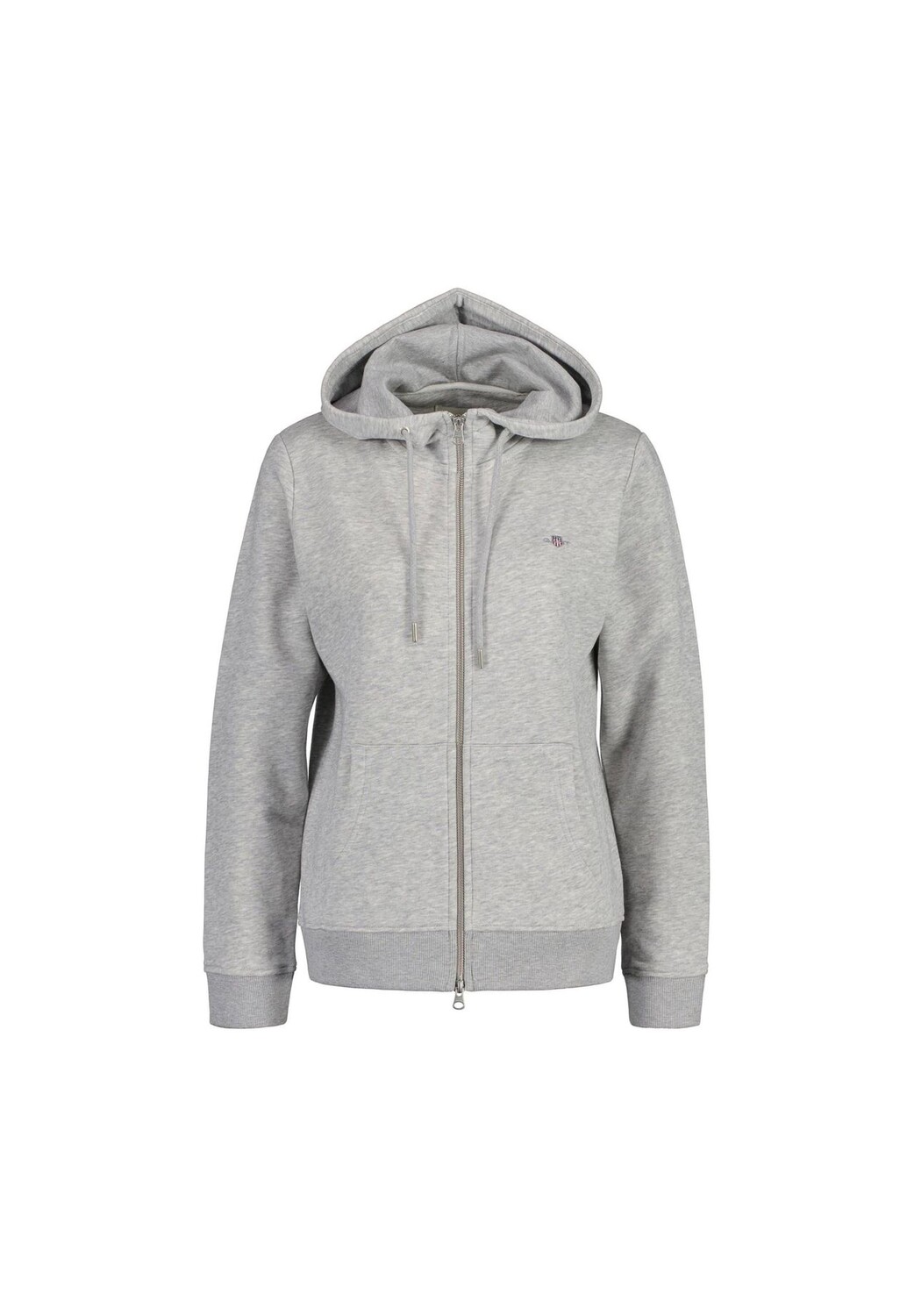 

Толстовка женская - REGULAR SHIELD ZIP HOODIE, куртка с капюшоном, логотип GANT, цвет Hellgrau