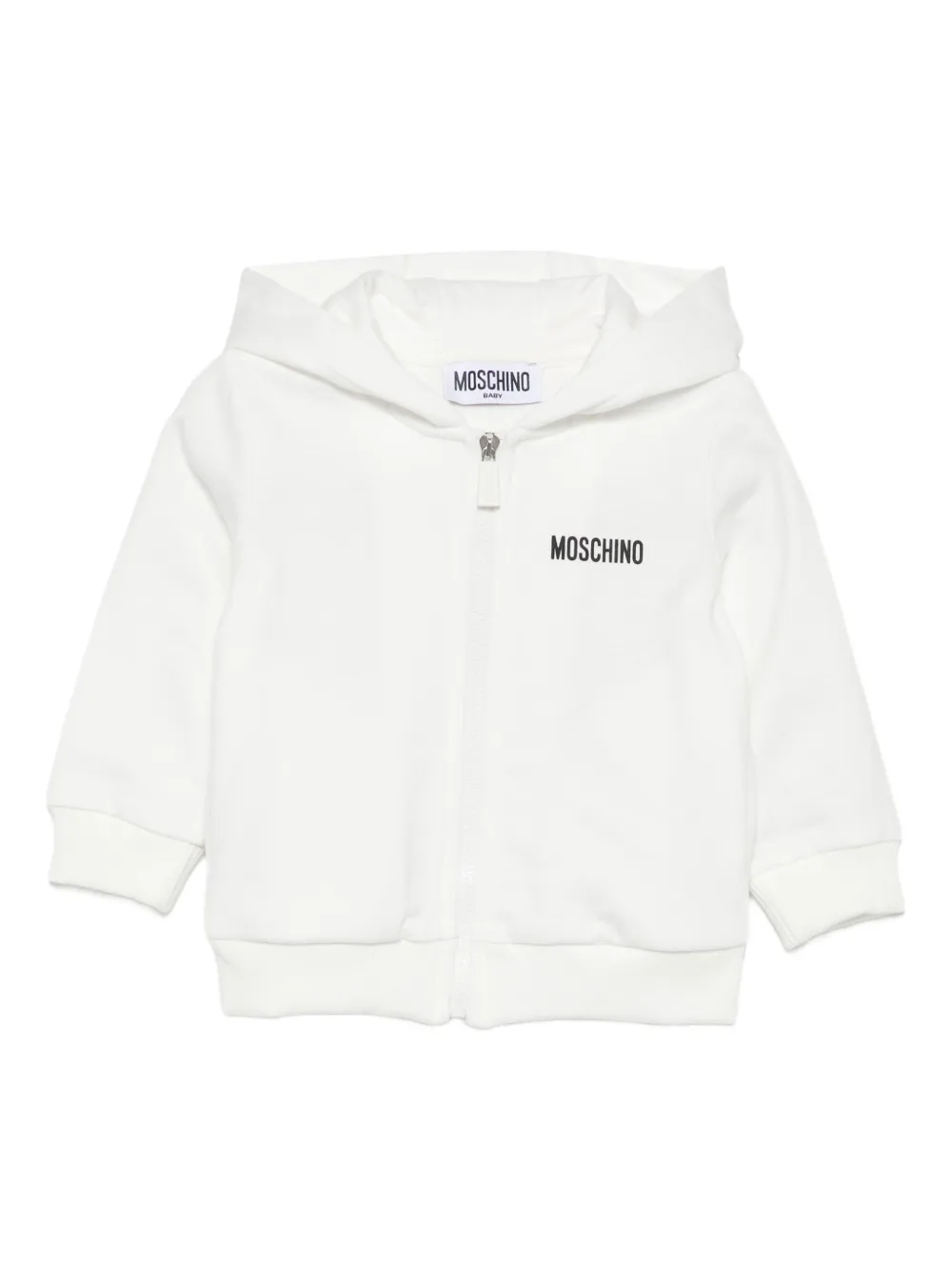 

Худи на молнии с логотипом Moschino Kids, белый