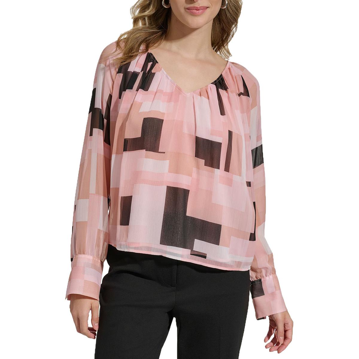 

Женский легкий пуловер с V-образным вырезом Calvin Klein, цвет desert rose black