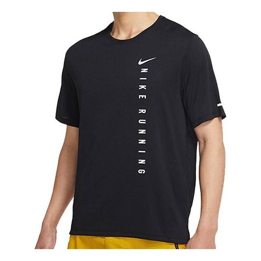 

Футболка men's running sports breathable short sleeve black t-shirt Nike, черный