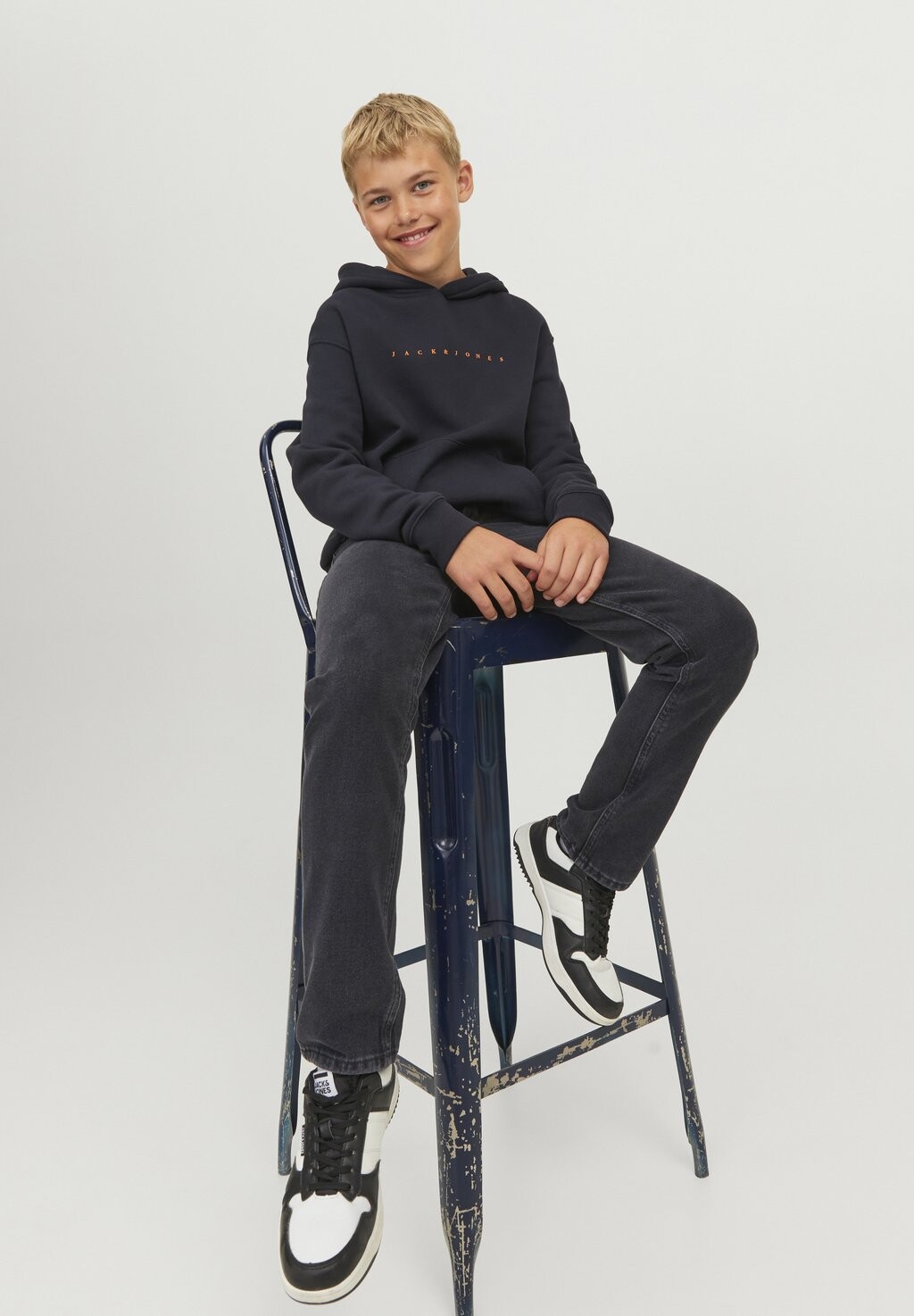 Джинсы свободного кроя JJICLARK JJORIGINAL Jack & Jones Junior, цвет black denim — фото 4