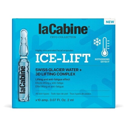 

LaCabine Ice-Lift Ампулы для лица Ультра-освежающие ампулы для лица на основе криотерапии Лифтинговый эффект и против усталости