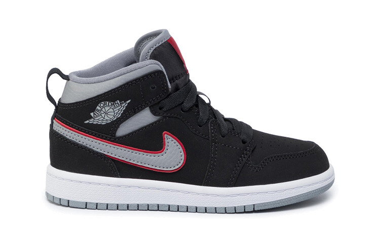 

Кроссовки Jordan 1 Mid Black Particle Grey Gym Red PS