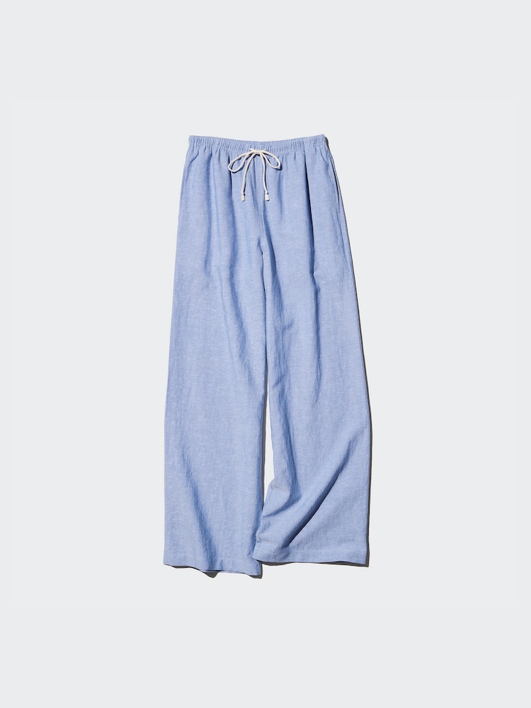 Легкие брюки из льняной смеси длинные Uniqlo, цвет 32 бежевый — фото 2