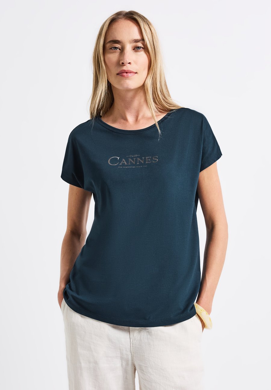 

Футболка Street One MIT FOLIEN-WORDING, Türkis/Blue, Синий, Футболка Street One MIT FOLIEN-WORDING, Türkis/Blue