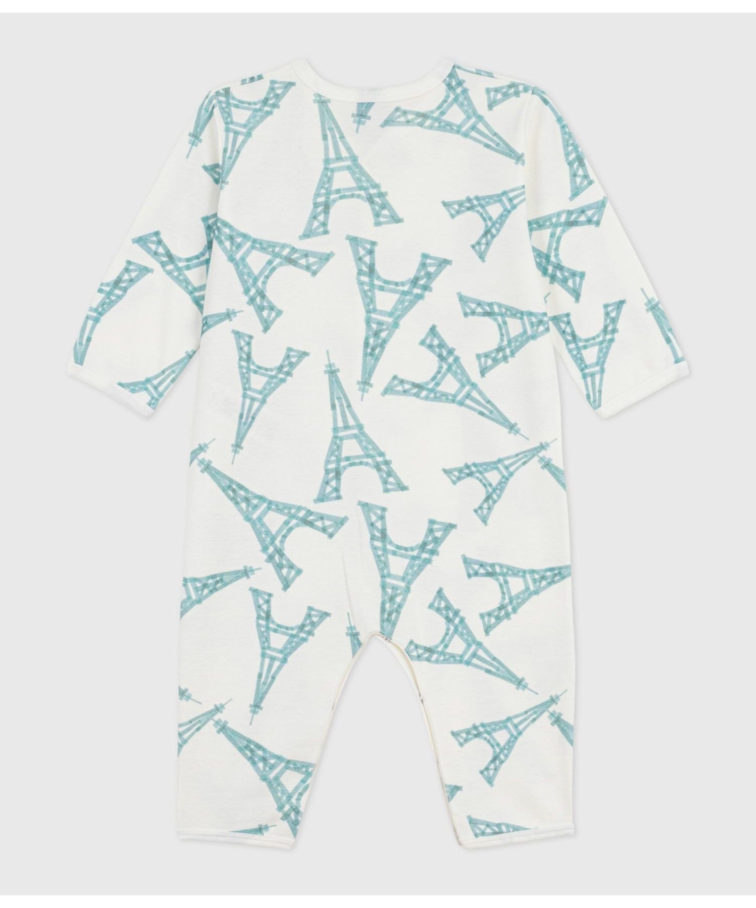 Комбинезон без штанин Petit Bateau, Off-white/Light green — фото 2