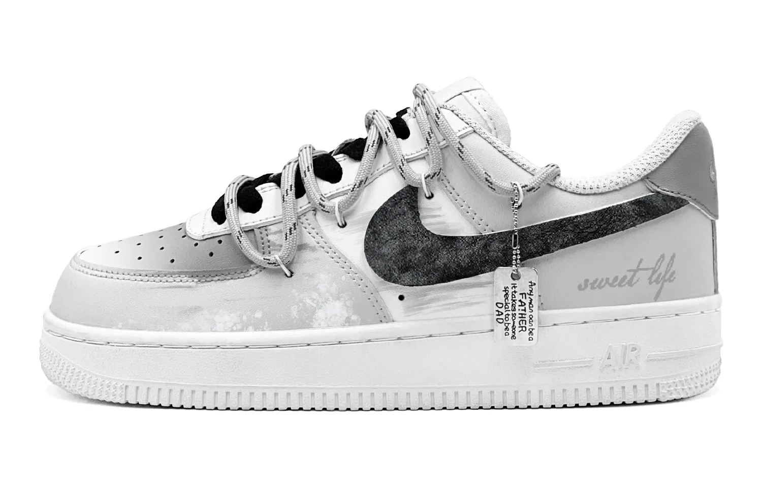 Nike Кроссовки Air Force 1 Low top Skateboard мужские черно-серые — фото 2