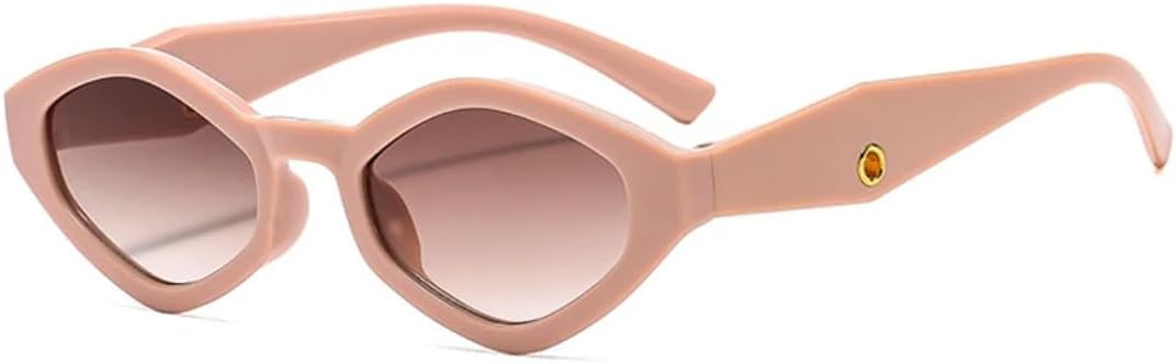 

Модные женские солнцезащитные очки в тонкой оправе с многоугольными линзами, роскошные мужские очки для активного отдыха и путешествий, защита от УФ-излучения UV400 TVTBBVV, Pink Gradient Tea