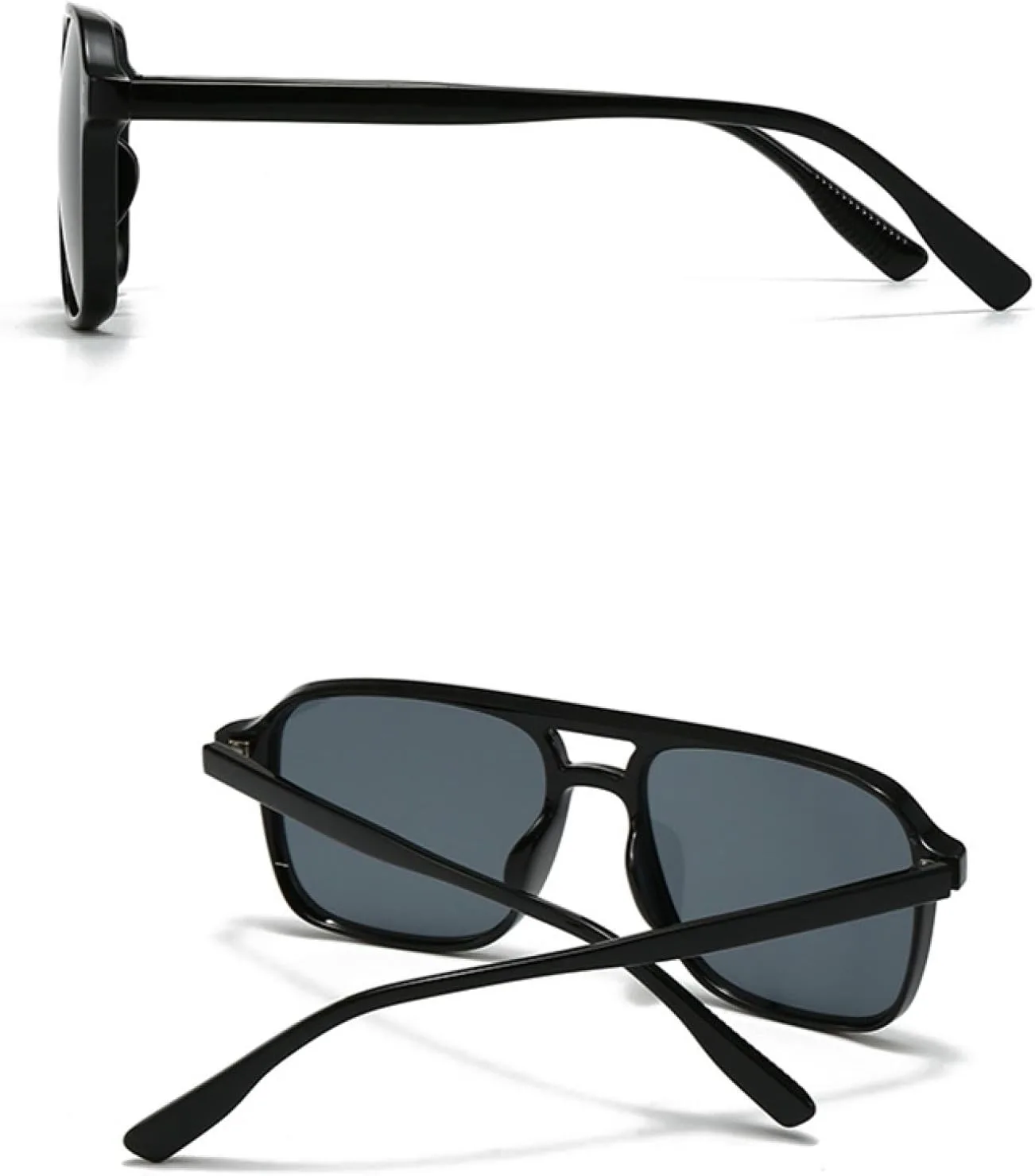 

Мужские солнцезащитные очки в стиле ретро с двойной перемычкой и заклепками, женские солнцезащитные очки с защитой от УФ-излучения UV400 TVTBBVV, Grey Grey