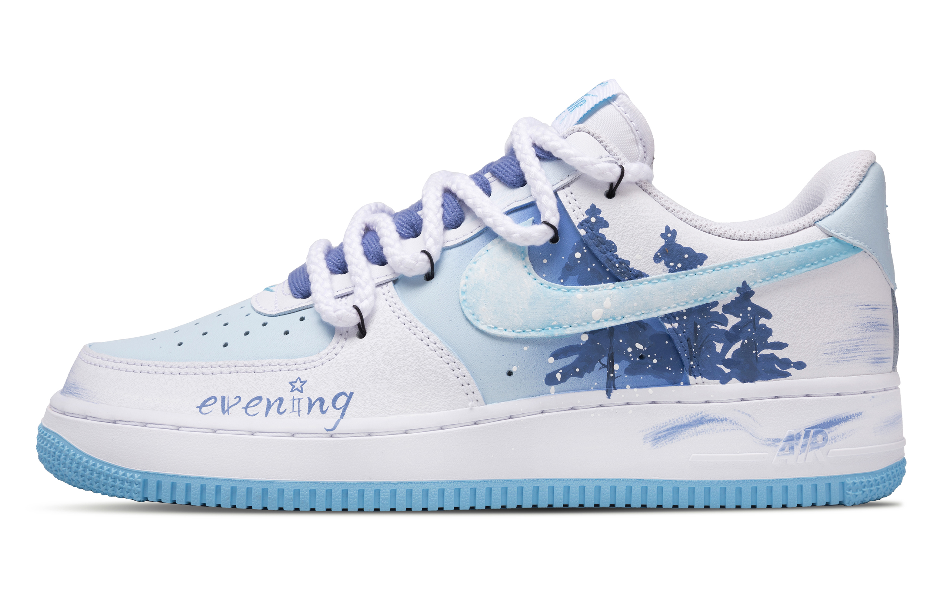 

Nike Кроссовки Air Force 1 Cold Winter с низким верхом, нескользящие, для скейтбординга, мужские, белые, синие