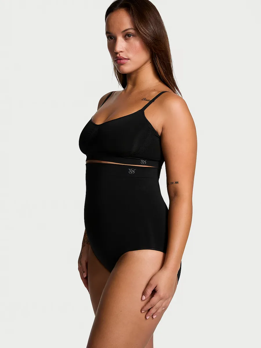 Трусы с высокой талией Victoria's Secret SeamlessShaping, черный — фото 3