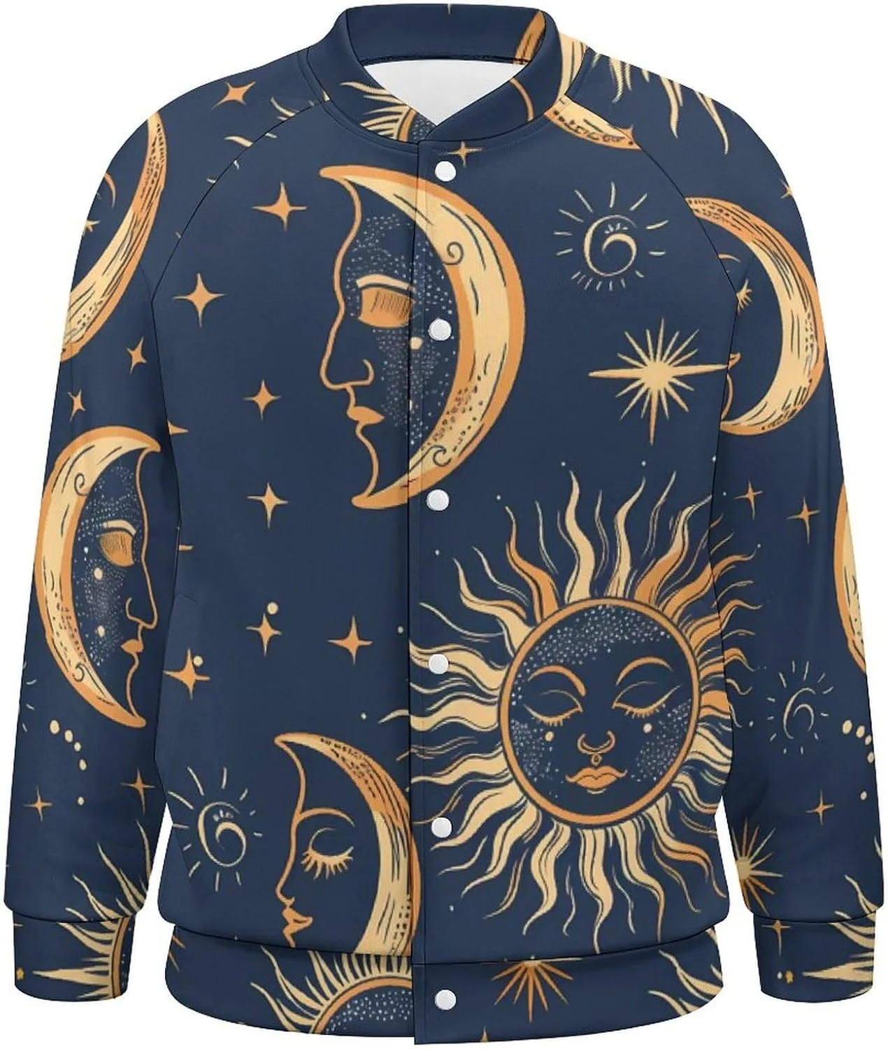 Куртка-бомбер Moon Sun Stars Night Sky для мужчин, легкая бейсбольная куртка-варенка Generic, Style — фото 4