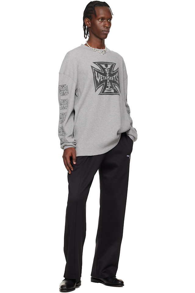Разрезанные спортивные штаны Vetements, черный — фото 4