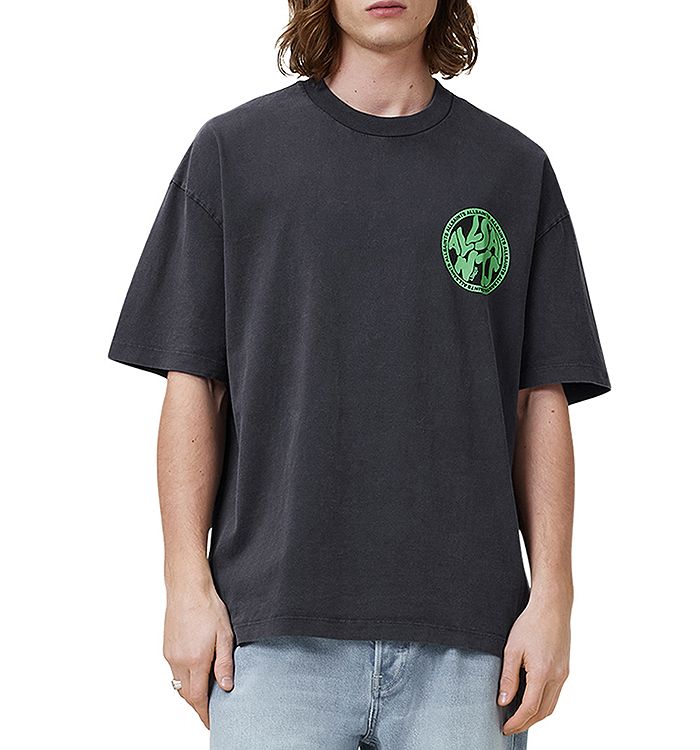 

Футболка оверсайз с графическим логотипом Distortion ALLSAINTS, черный