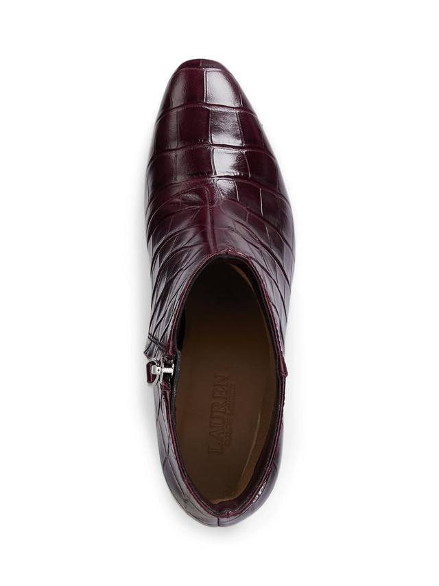 Ботинки Lauren Demi Croc из тисненой кожи Ralph Lauren, Burgundy — фото 3