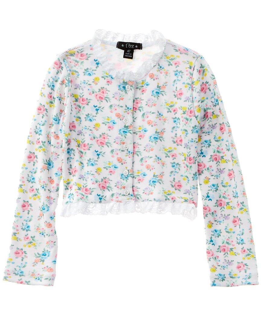 

Кардиган с рубчиком 2x2 Flowers by Zoe, белый