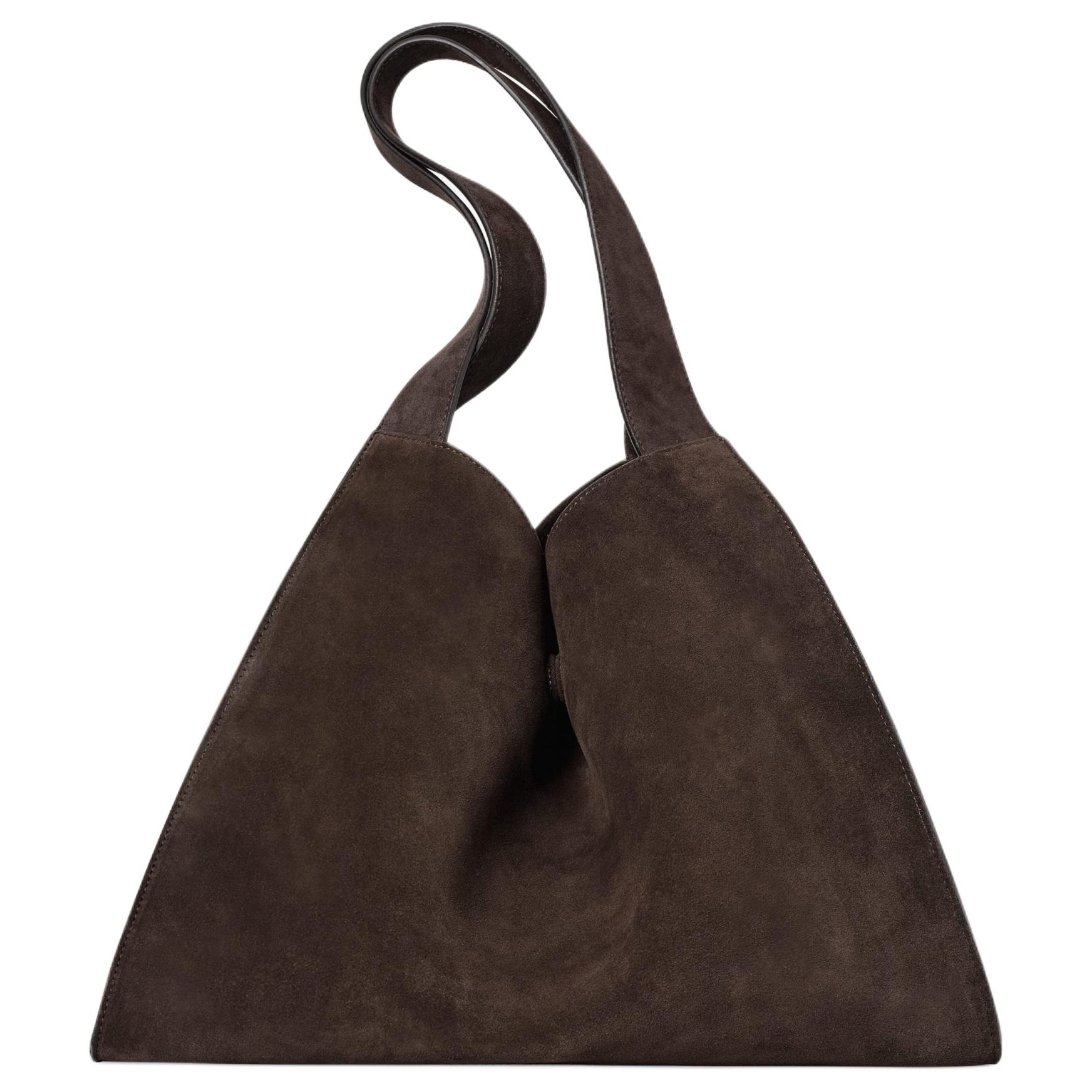 

COS Коричневая женская сумка из замши, Brown