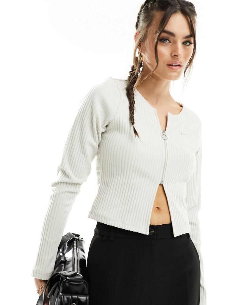 

Кремовый кардиган в рубчик Nike Chill Knit