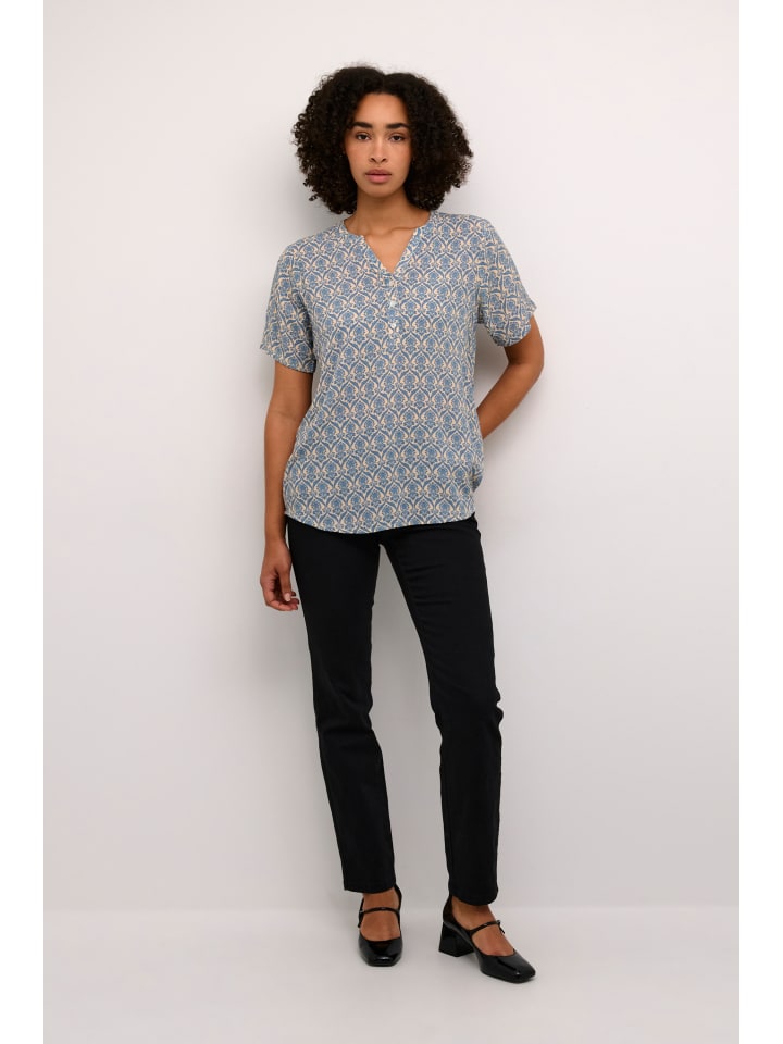 

Блузка Kaffe, цвет turtledove/faded denim graphic